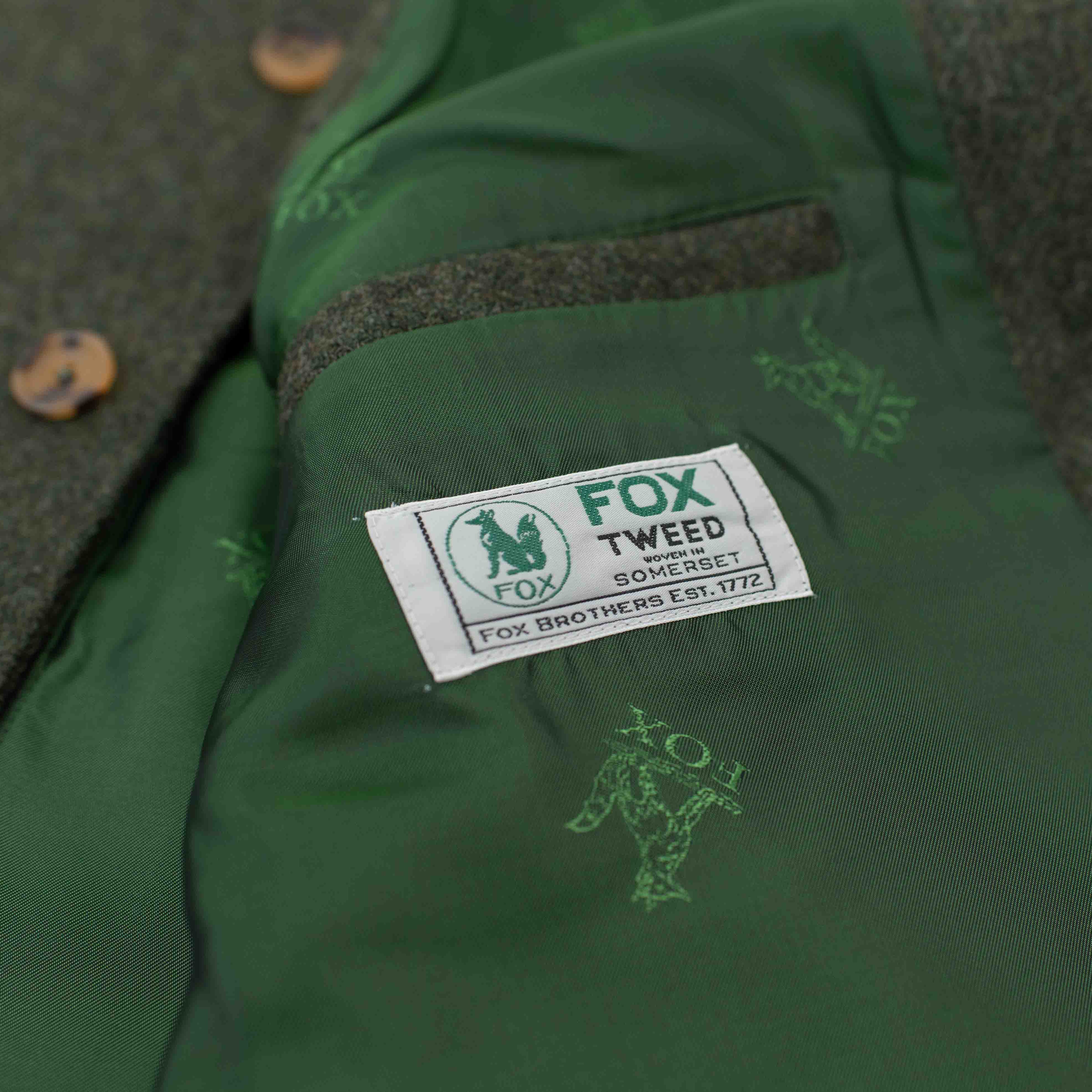 Fox Tweed Forest Green Twill Waistcoat
