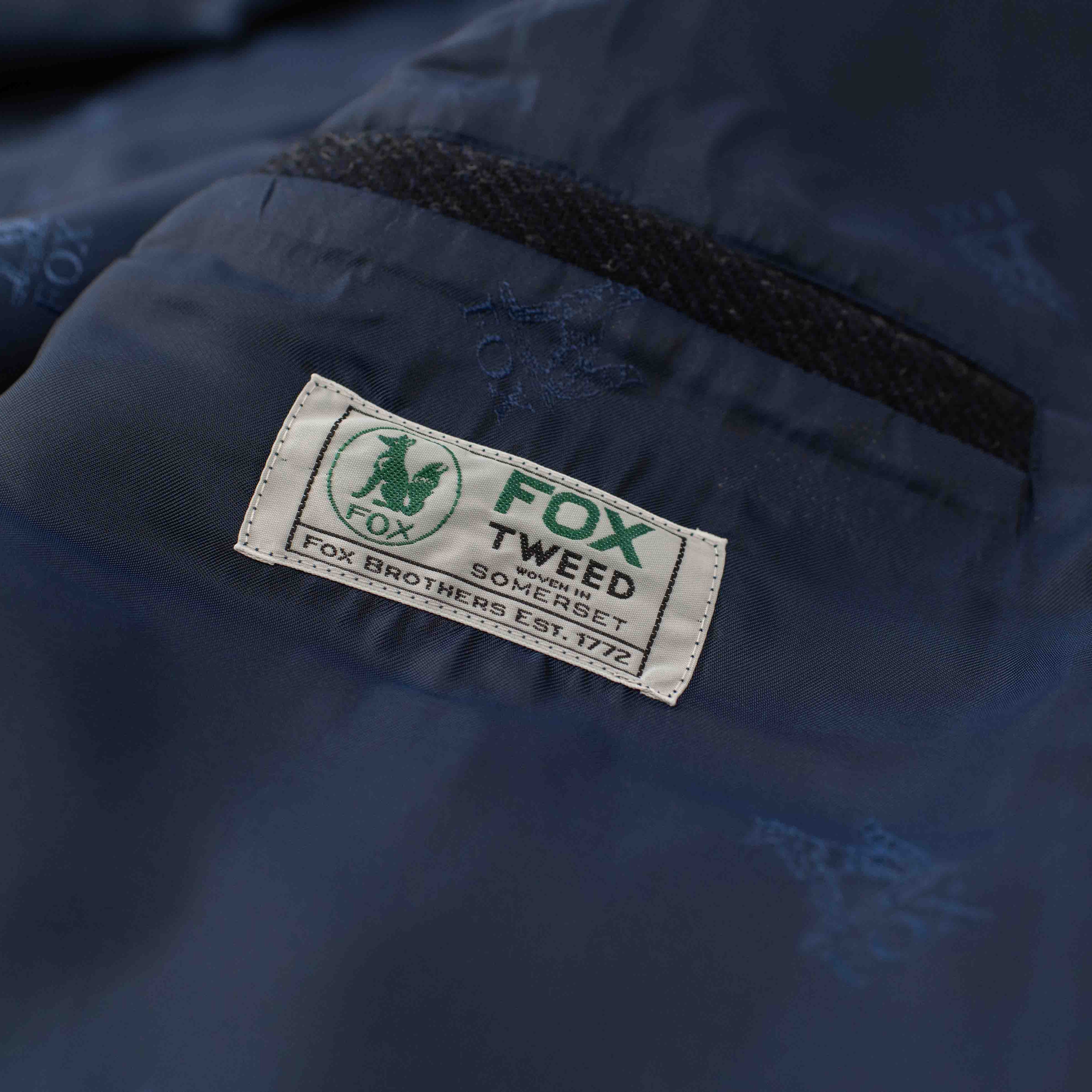 Fox Tweed Char-Navy Twill Waistcoat