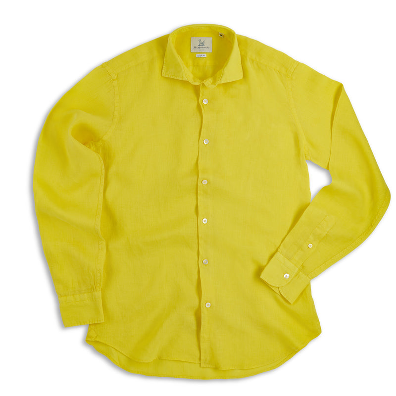Spread Collar Linen Shirt in Tuscan Sunrise