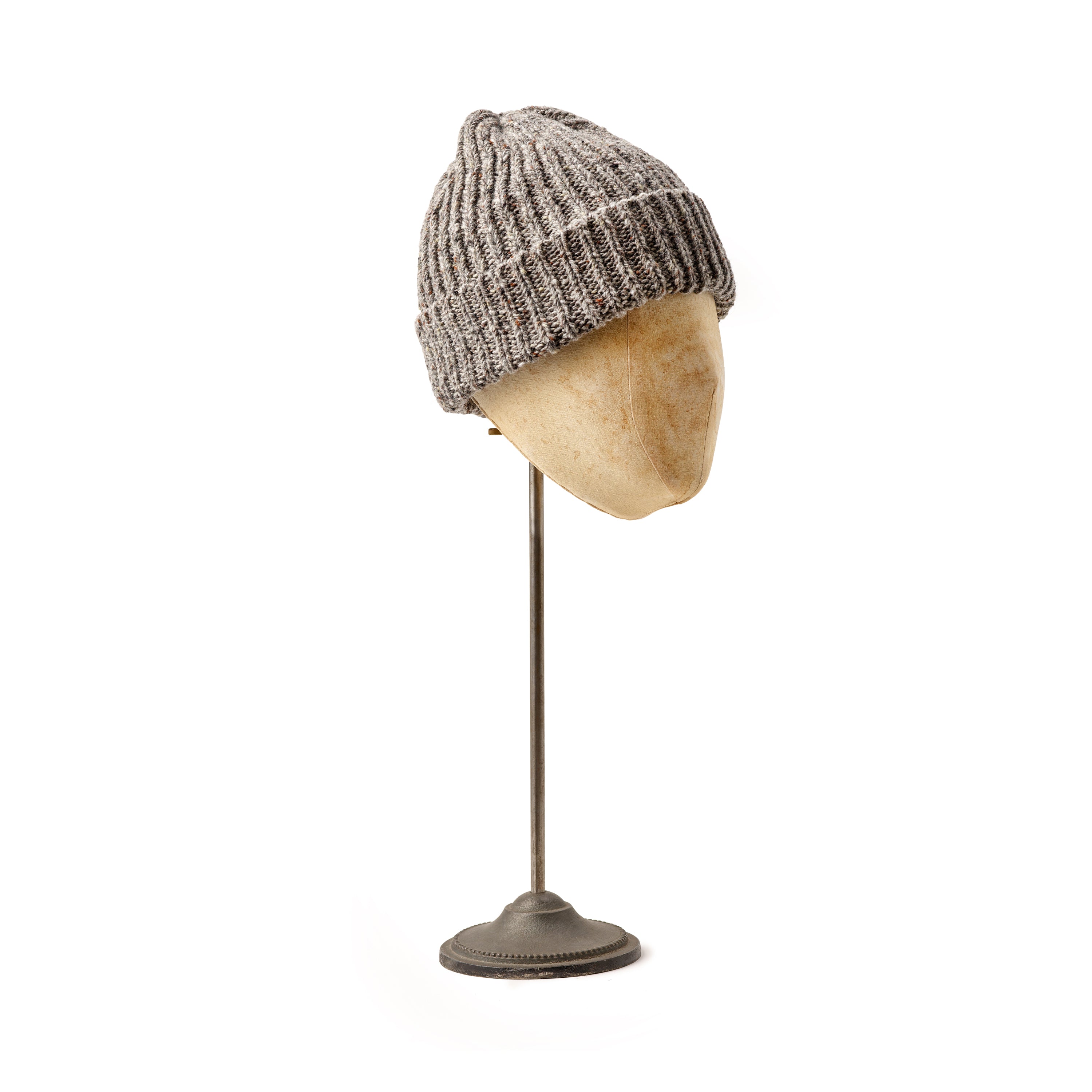 Corgi Ribbed Donegal Wool Silver Knitted Cap