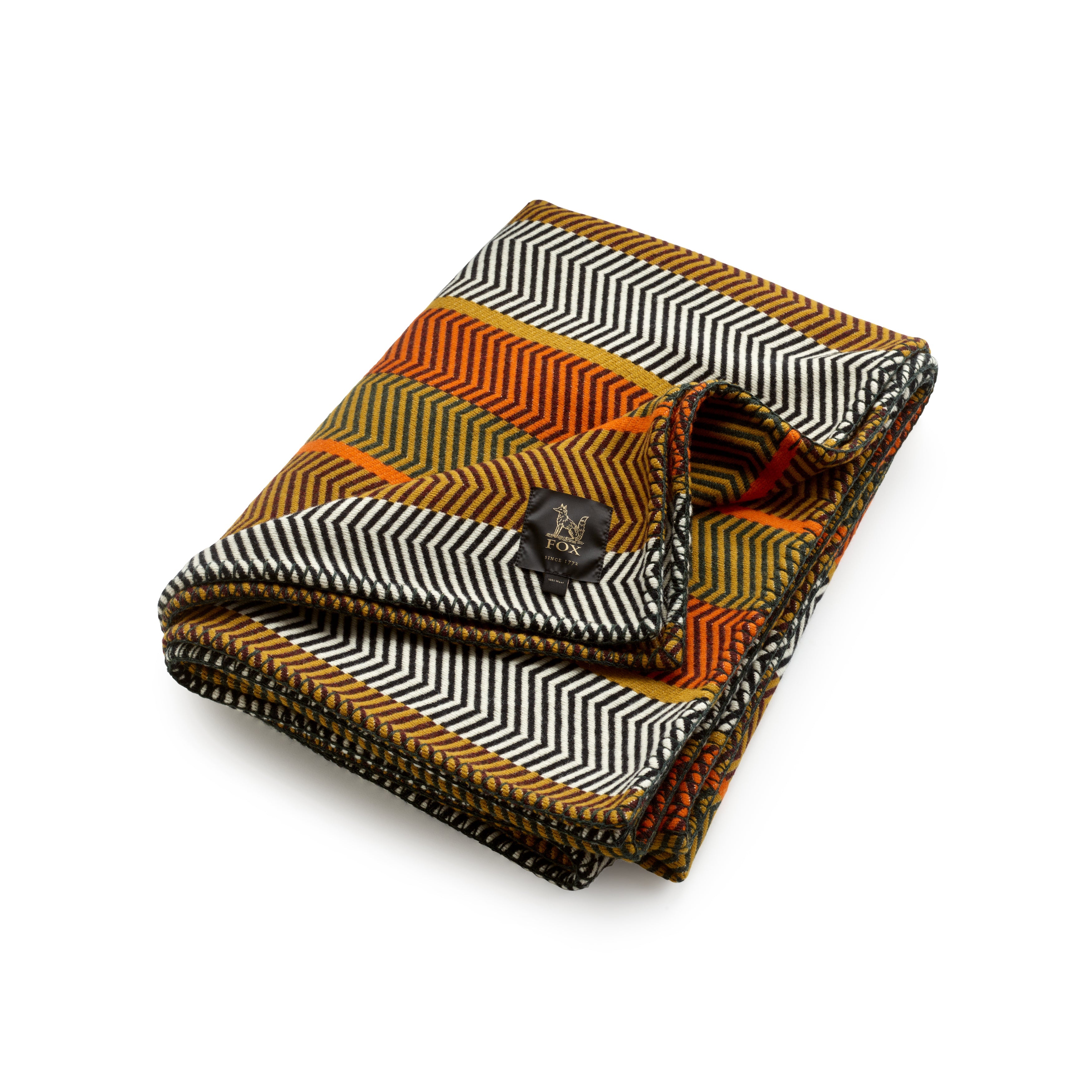 Fox Turmeric Spice Herringbone Stripe Throw