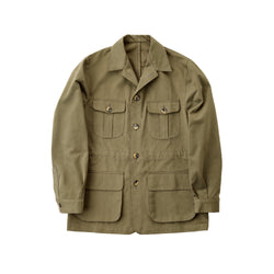 Khaki Green Cotton Twill Safari Jacket