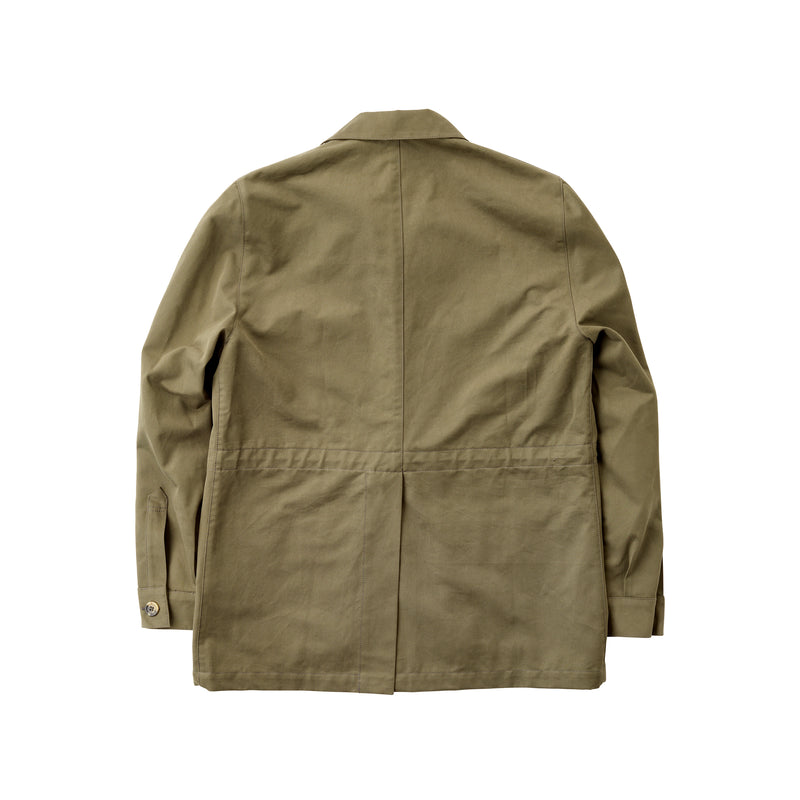 Khaki Green Cotton Twill Safari Jacket