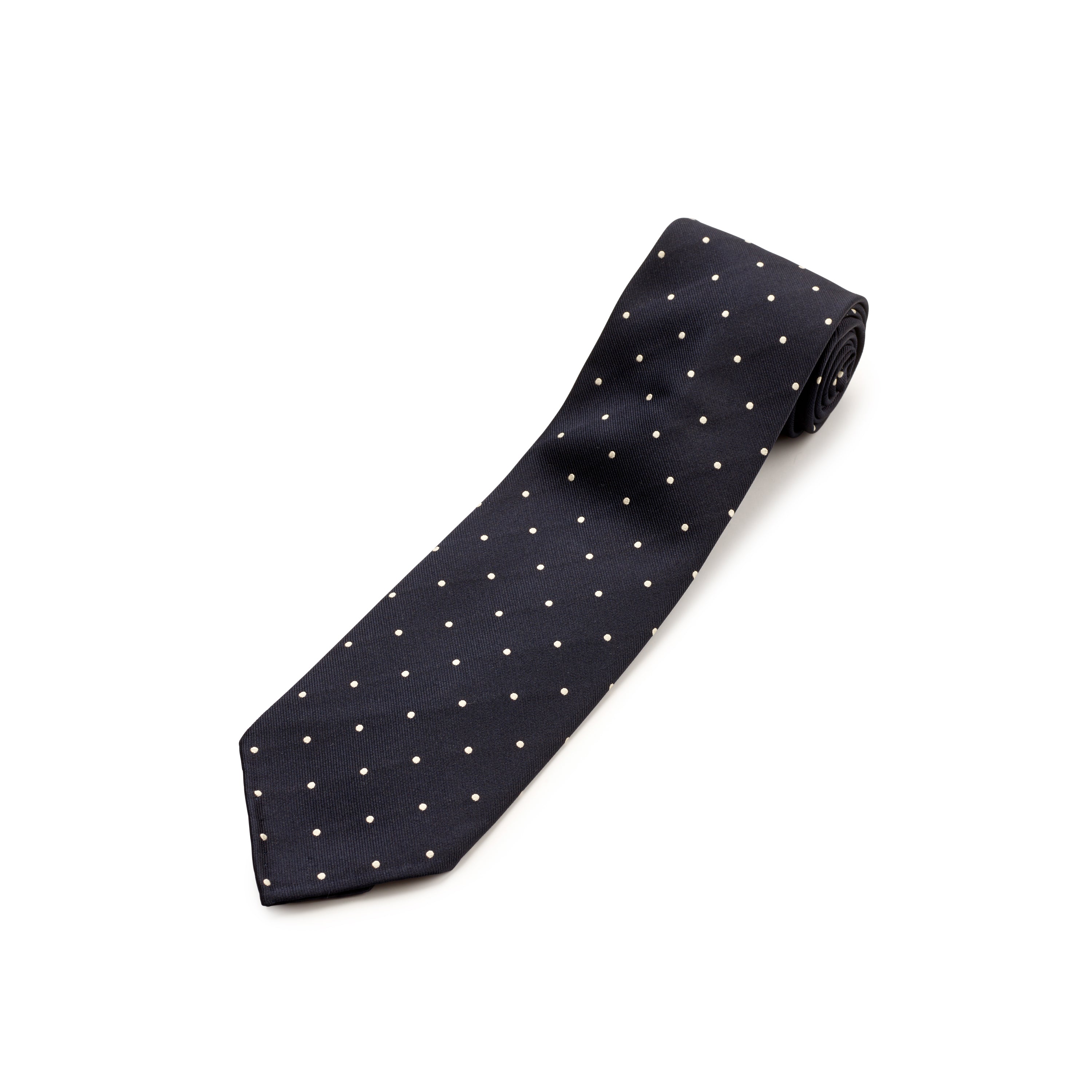 Tie Your Tie Navy Silk Polka Dot Tie