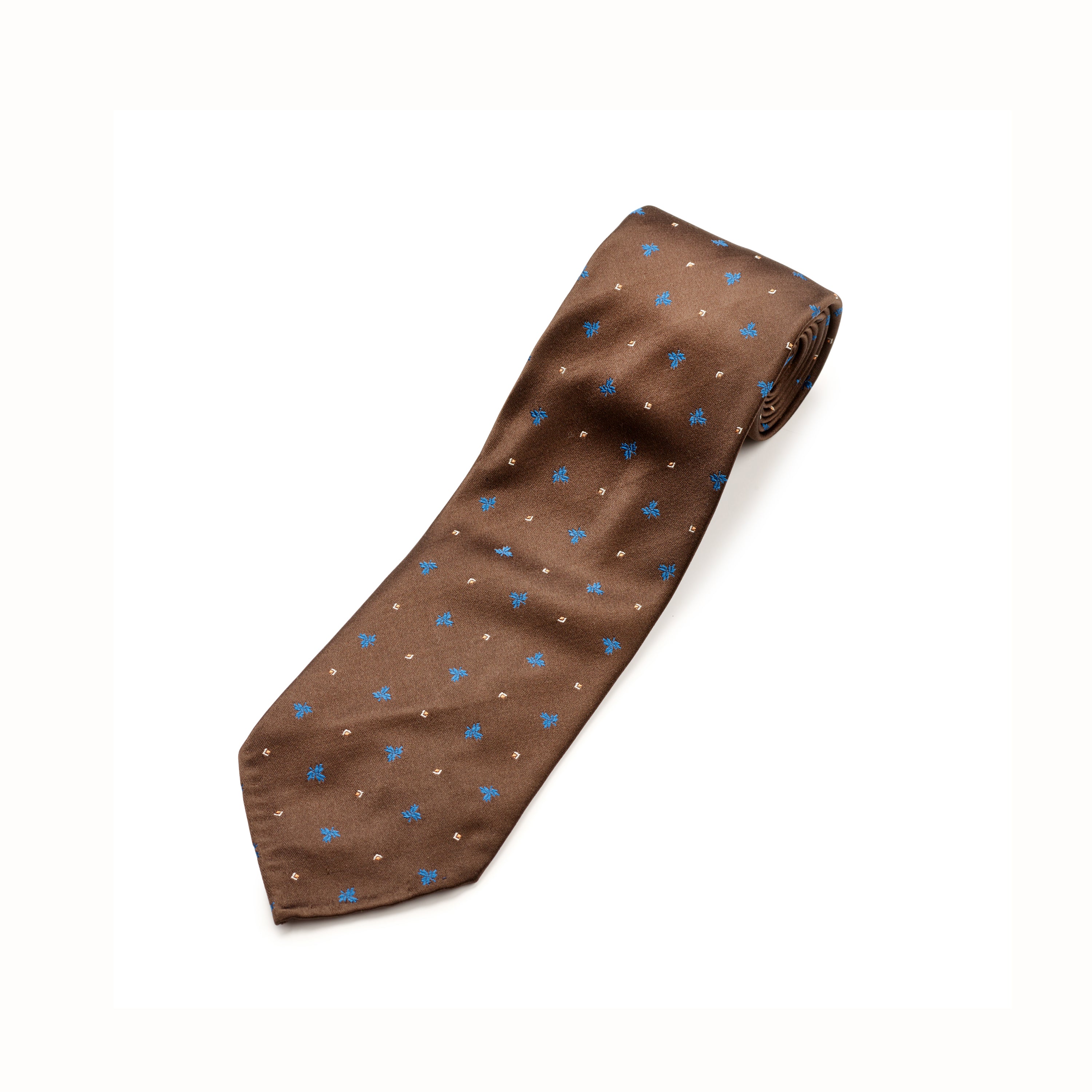 Tie Your Tie Umber Silk Motif Tie