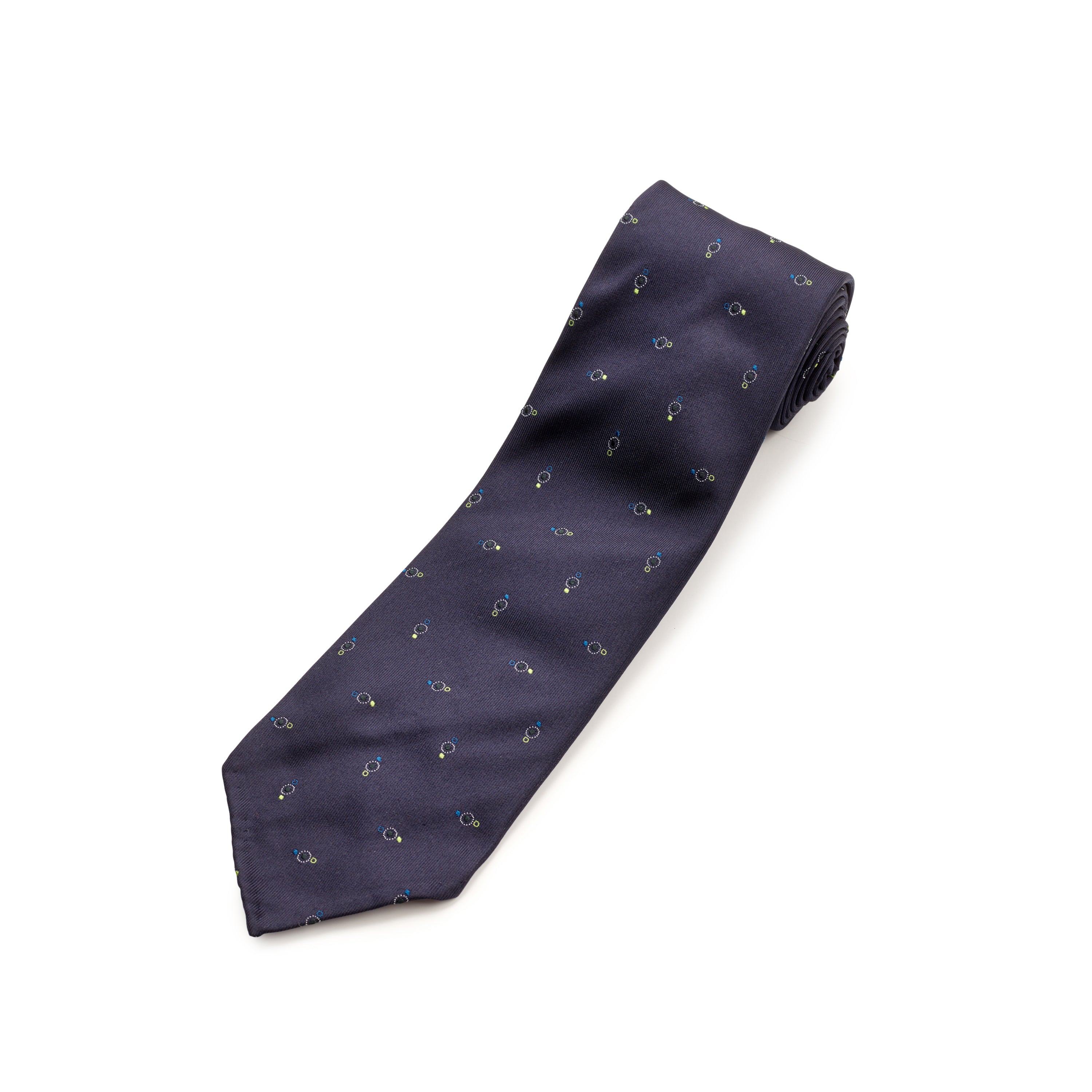 Tie Your Tie Navy Silk Shapes Abstract Tie