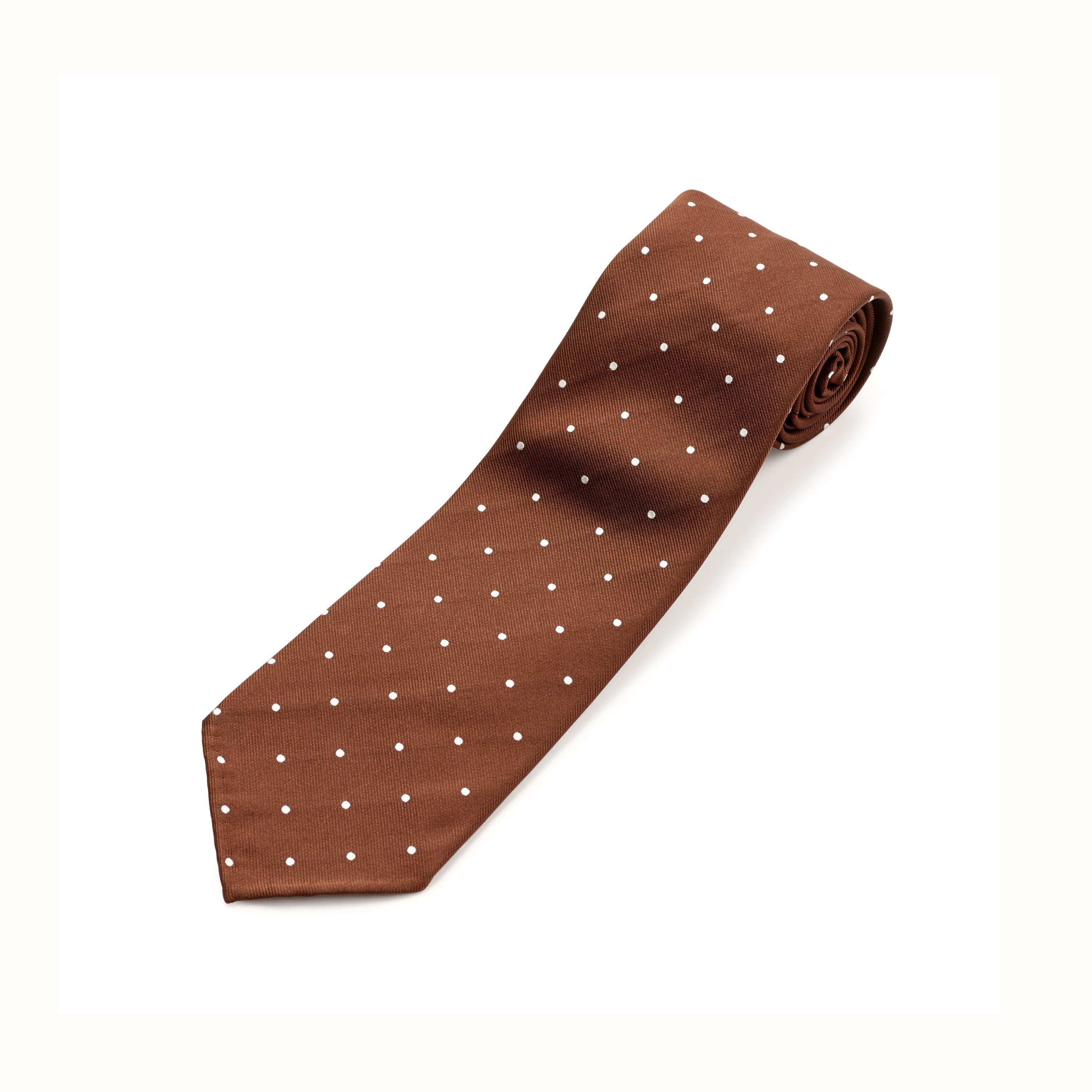 Tie Your Tie Chocolate Brown Silk Polka Dot Tie