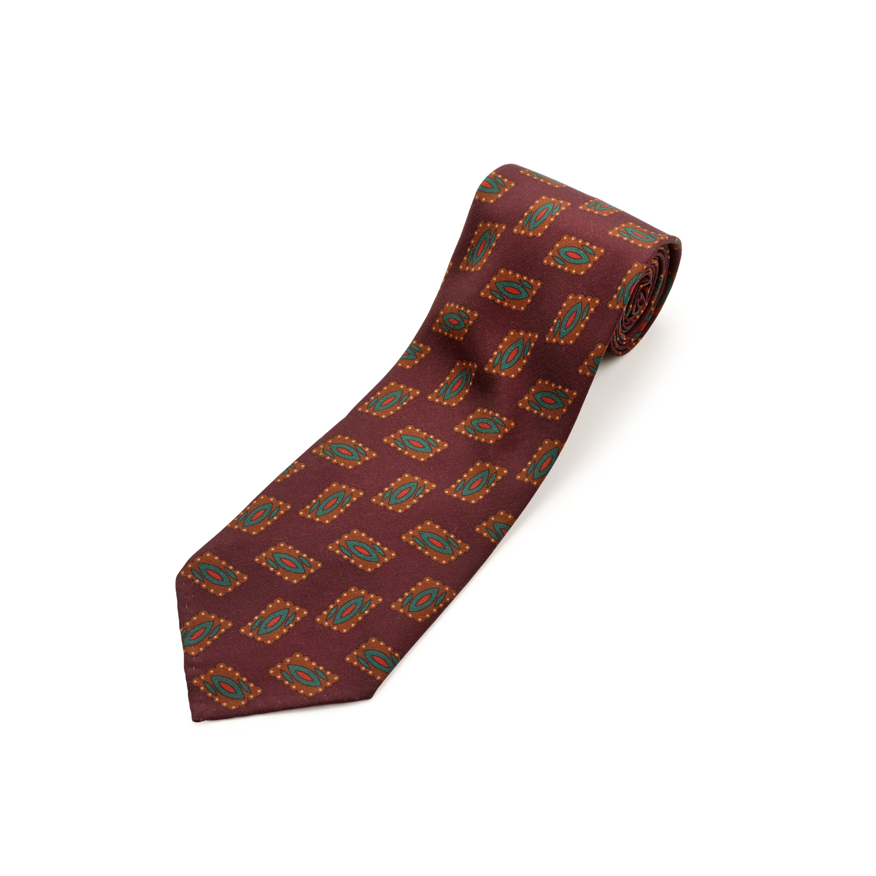 Tie Your Tie Plum Wool & Silk Motif Tie