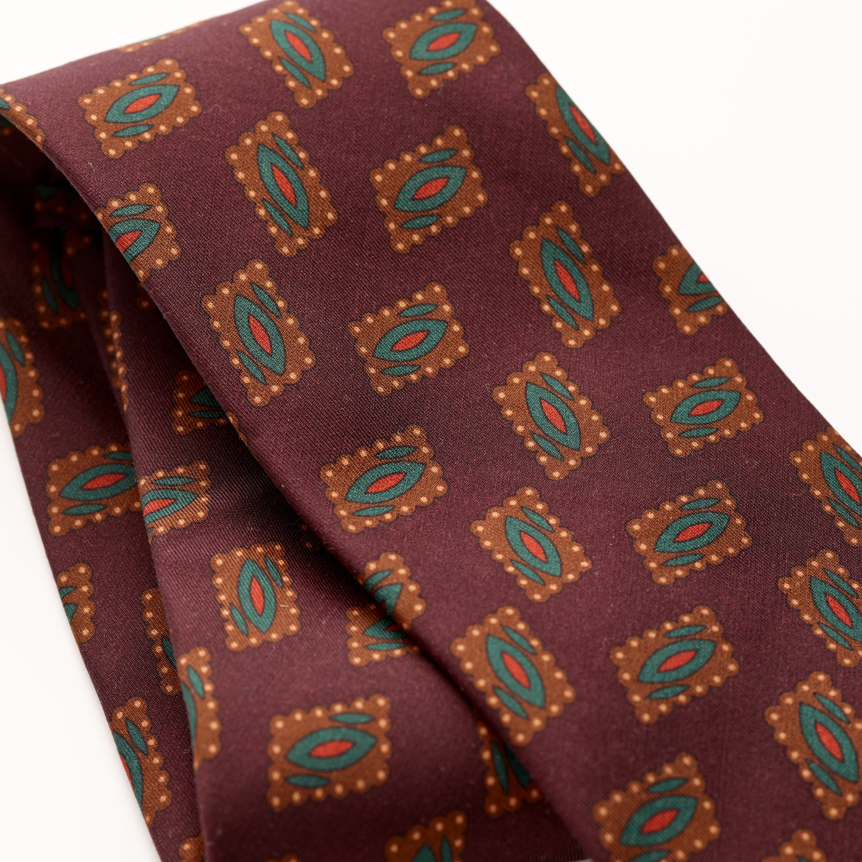 Tie Your Tie Plum Wool & Silk Motif Tie