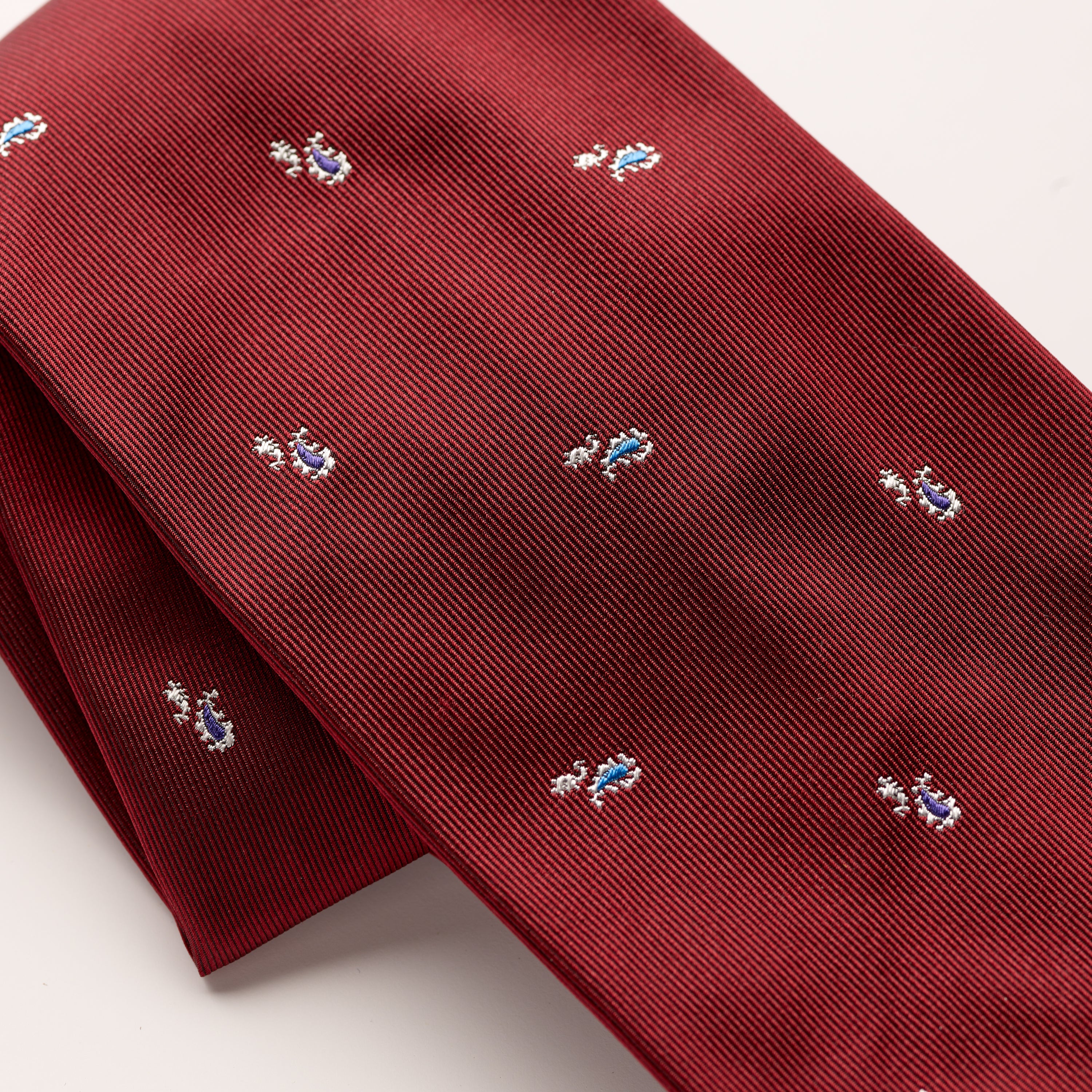 Tie Your Tie Bordeaux Silk Motif Tie