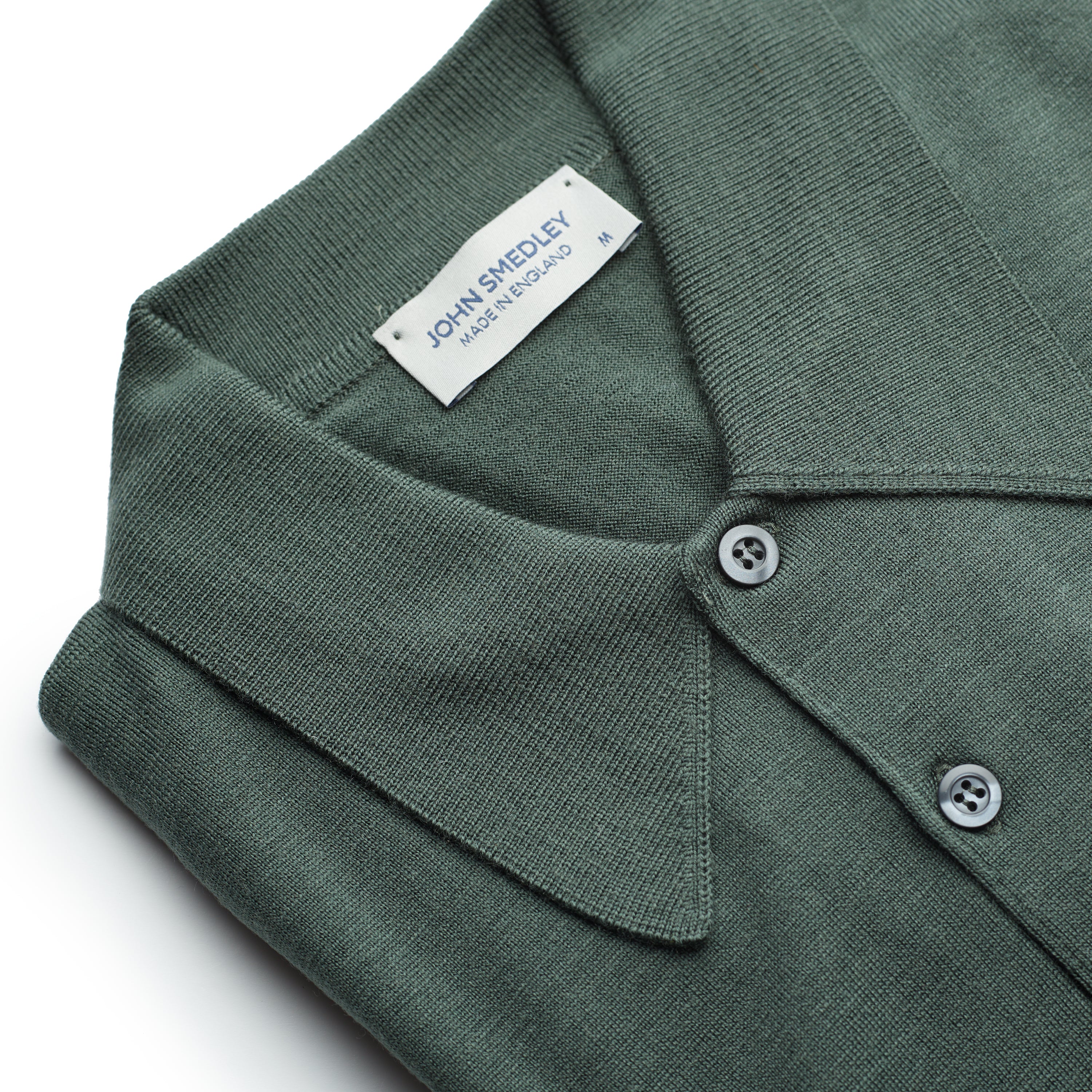 John Smedley Dorset Highland Green Long Sleeve Polo Shirt