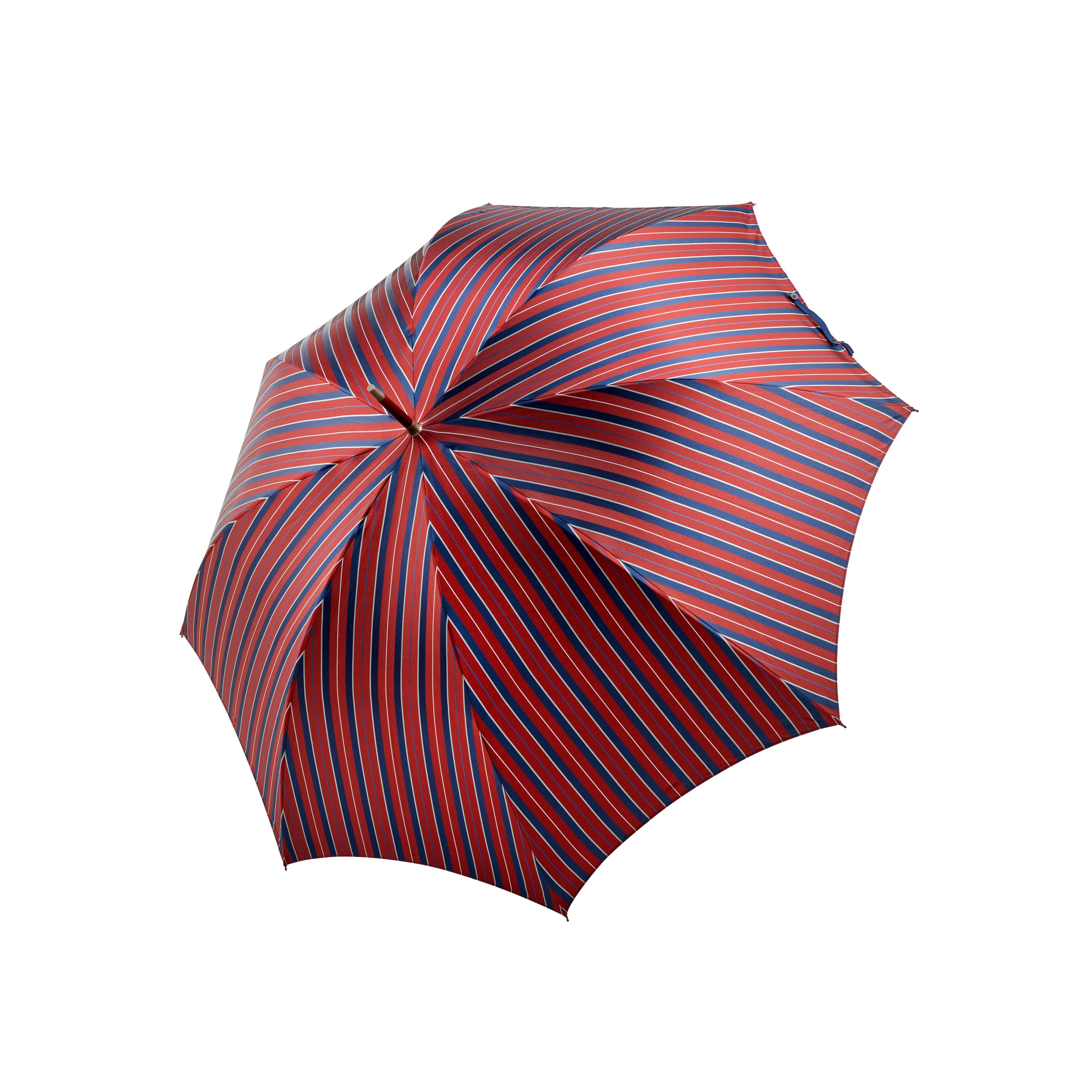 Fox Umbrellas Dark Brown Matt Maple Handle Blazer Pinstripe Umbrella