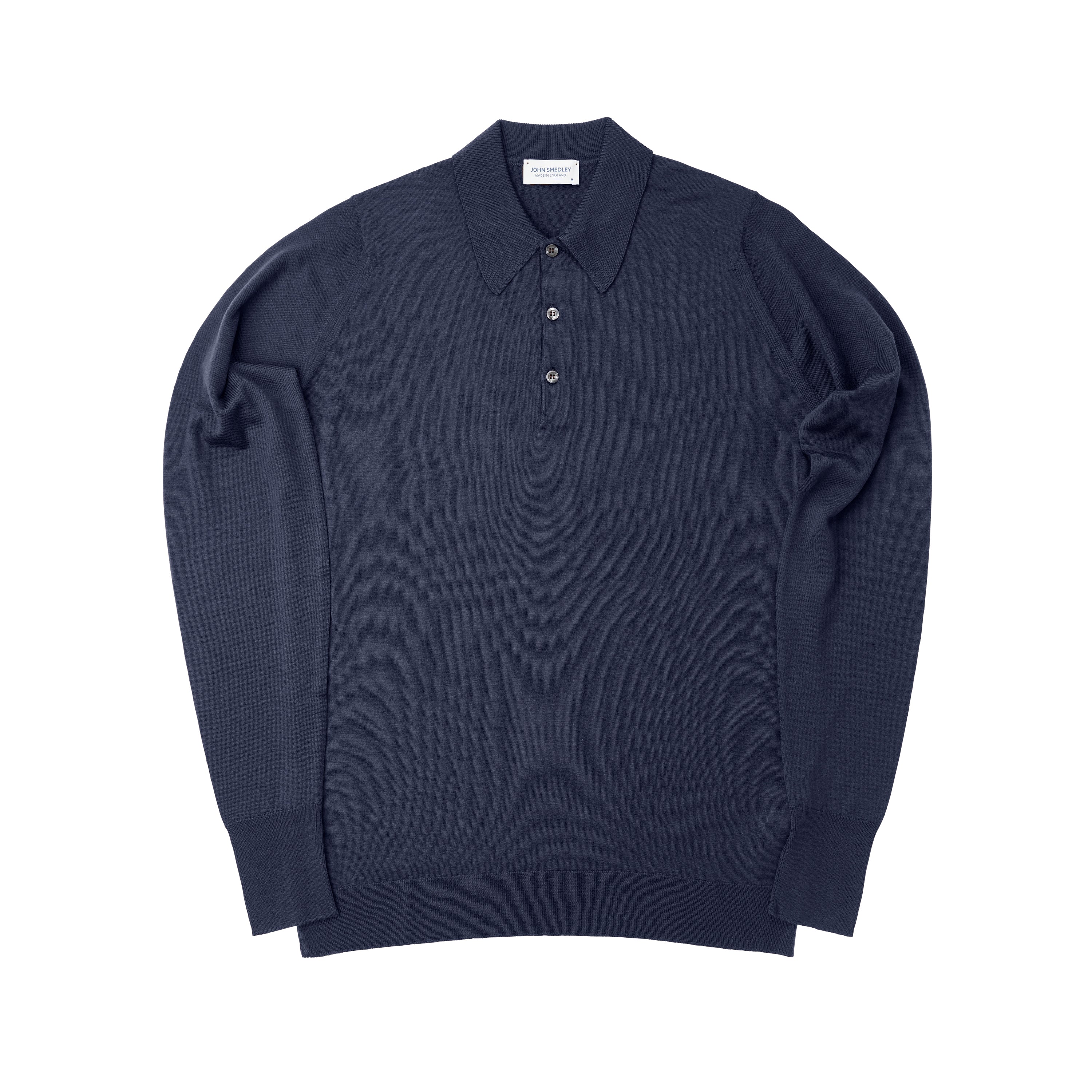 John Smedley Dorset Midnight Long Sleeve Polo Shirt