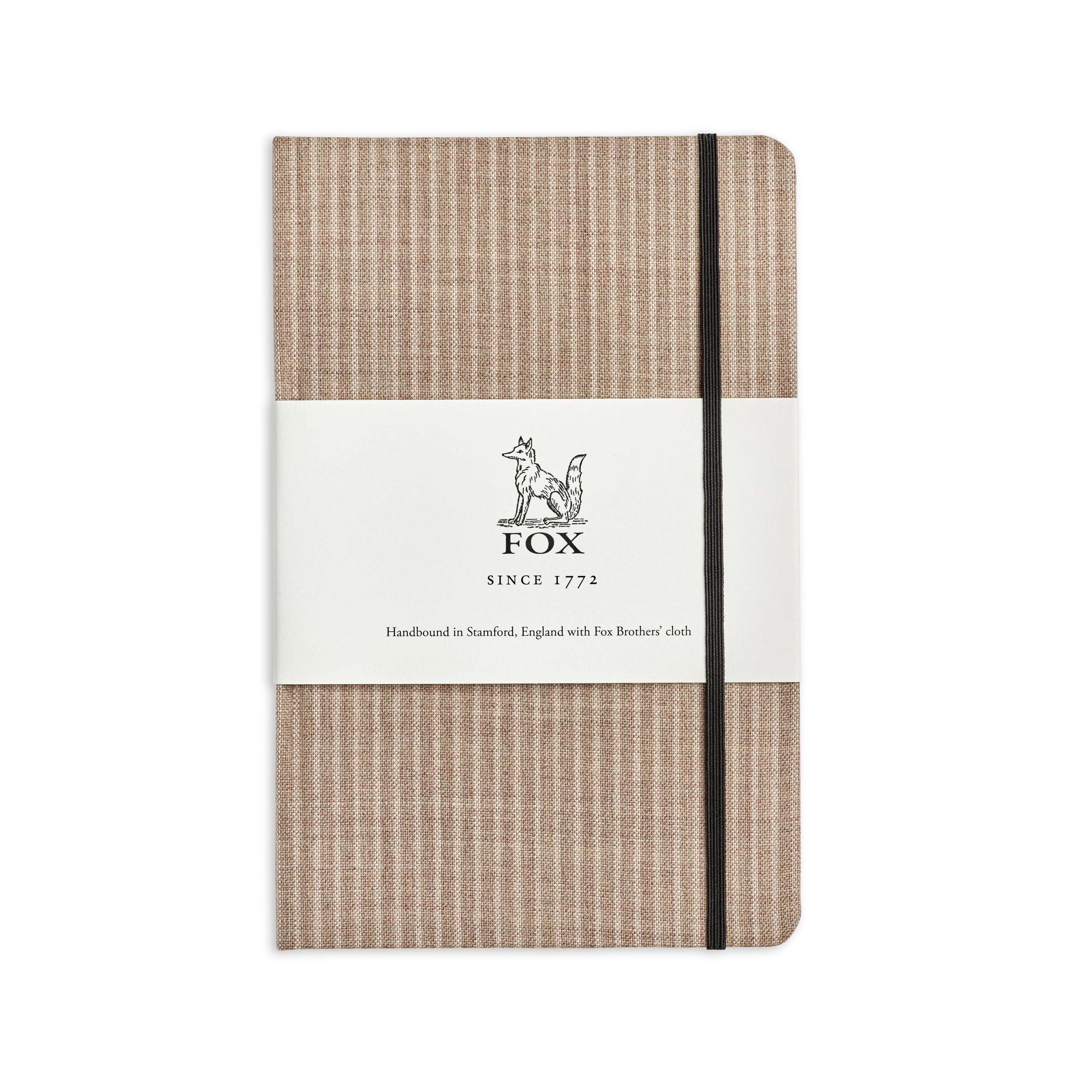 Fox Warm Taupe Stripe Medium Notebook