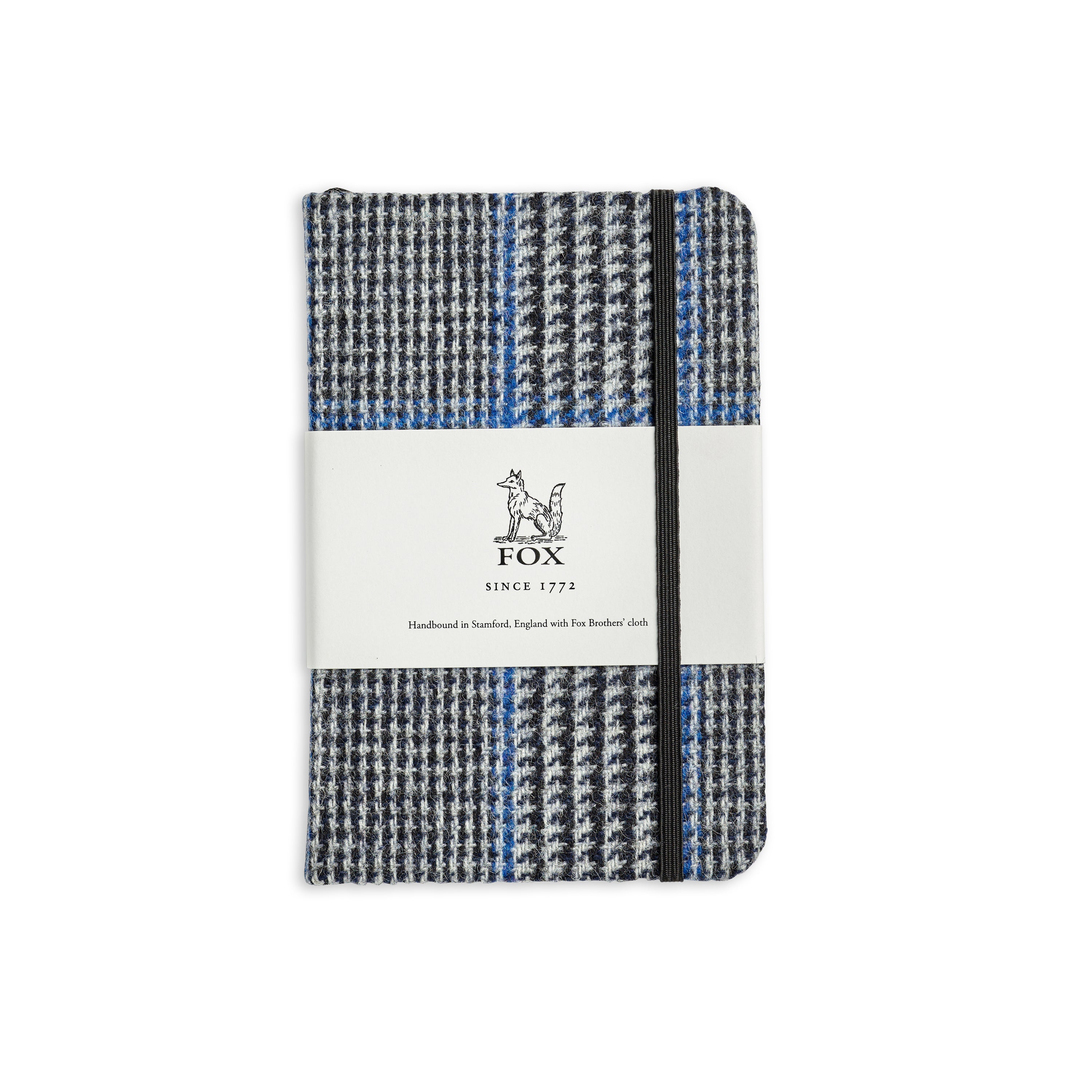 Fox Black & Ecru Glen Check with Blue Deco Pocket Notebook