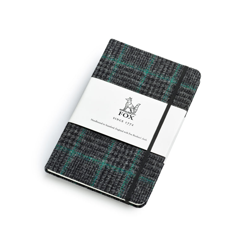 Fox Charcoal Glen Check with Emerald Deco Medium Notebook