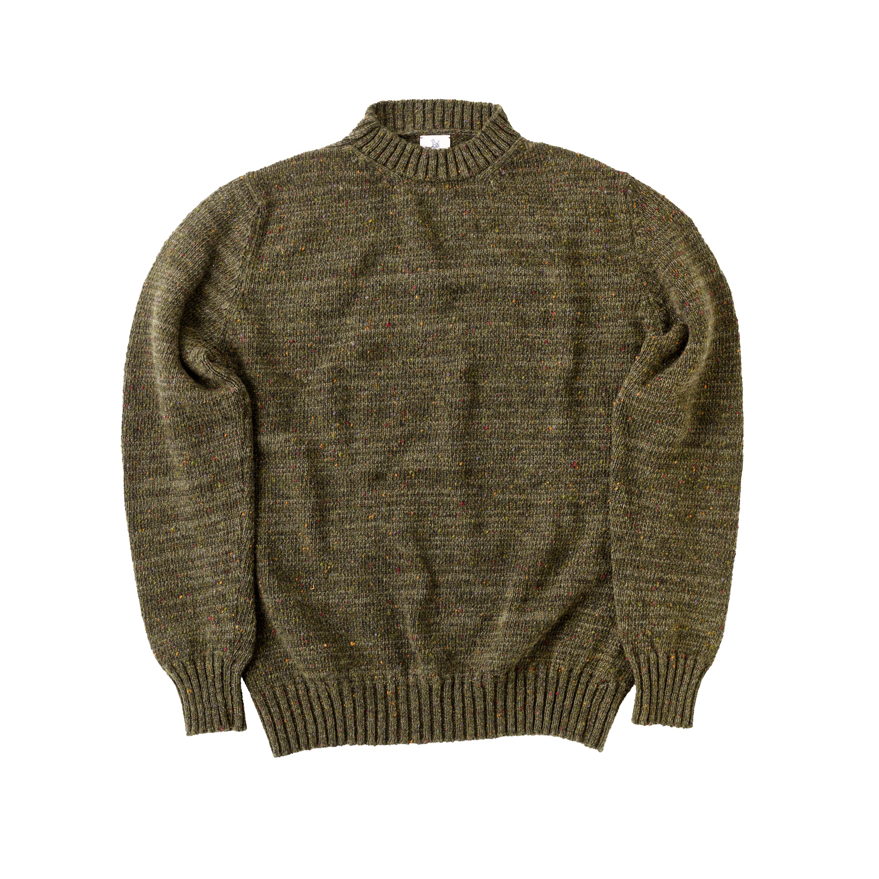 FOX x CORGI Green Donegal Wool Classic Crew Pullover