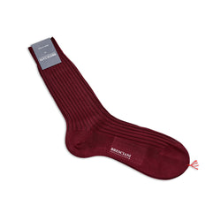Bresciani Mens Short Sock: Merlot Red