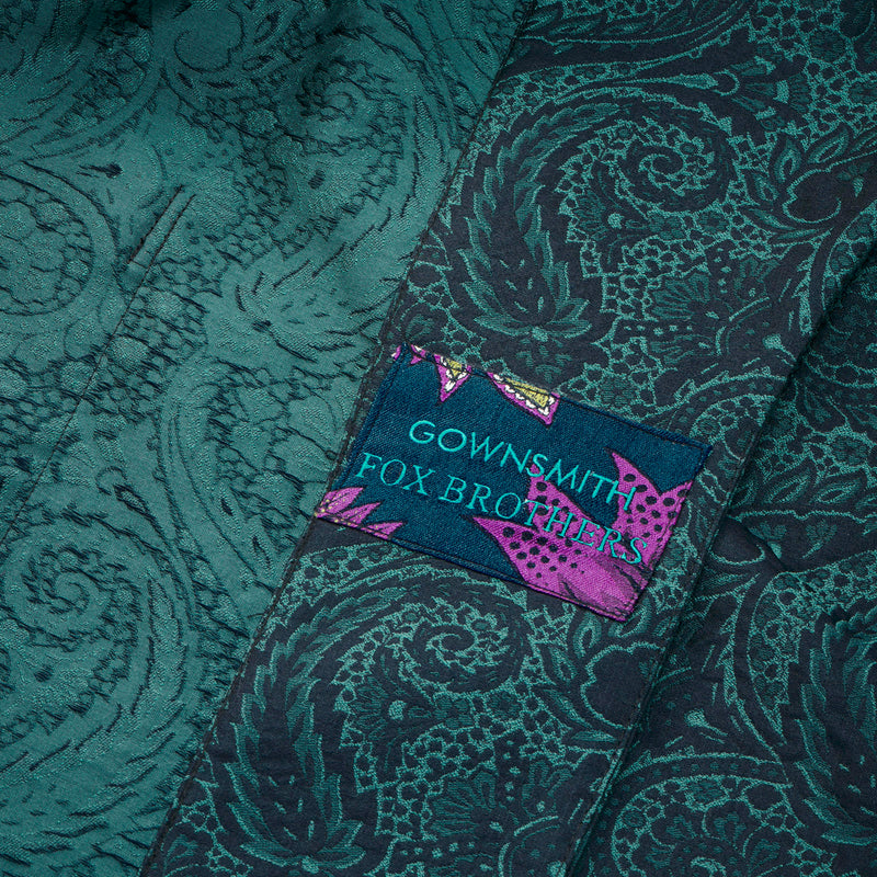 Fox Silk Paisley Lounge Gown in Sea Green