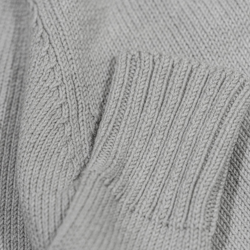 Racing Driver Knitted Roll Neck Jumper in Grey