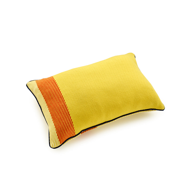 Exe Check Oblong Cushion in Canary
