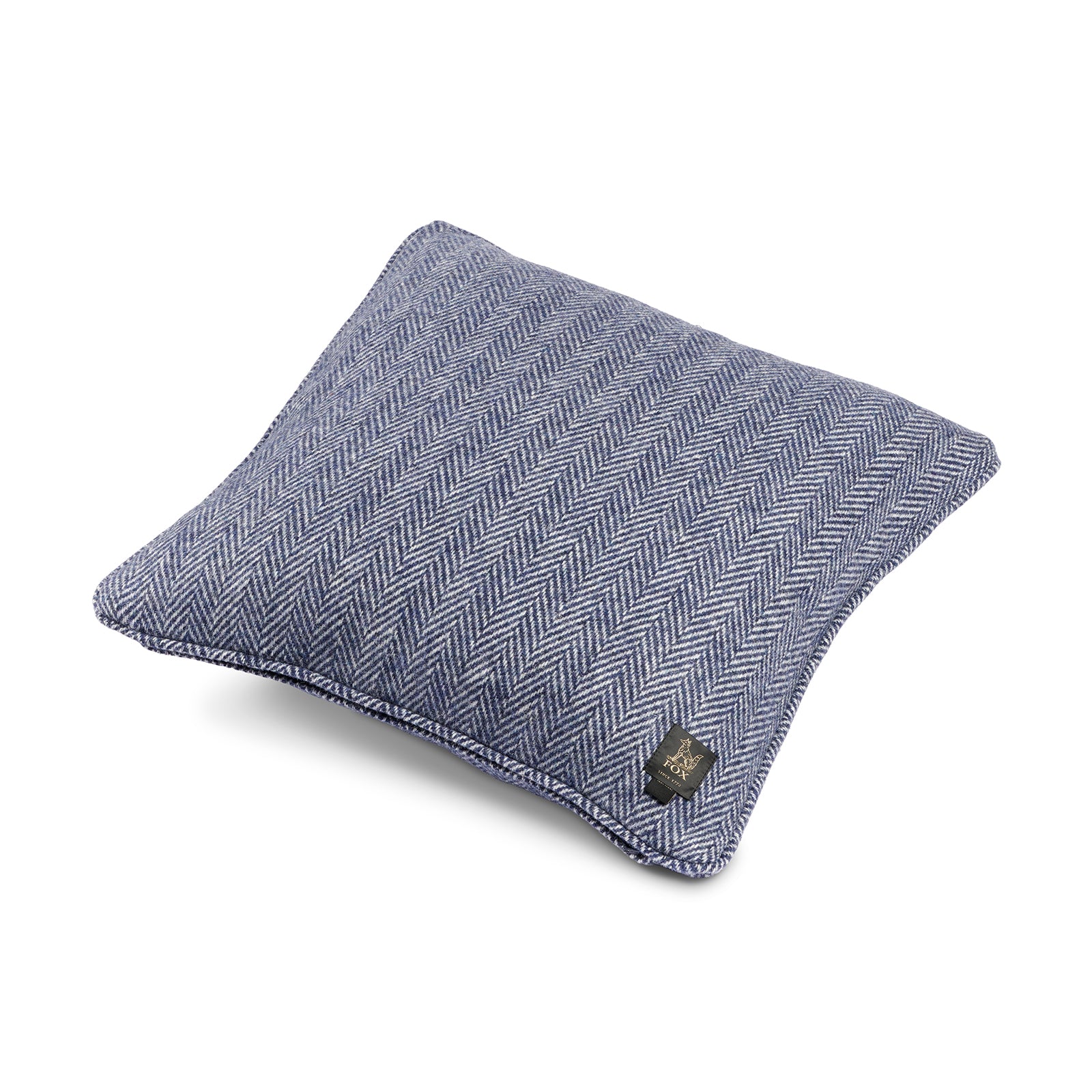 Fox Blue & White Herringbone Cushion Cover