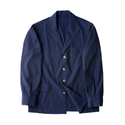 Midnight and Blue Striped Seersucker Teba Jacket