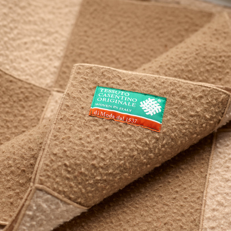Caramel Small Wool Patchwork Blanket