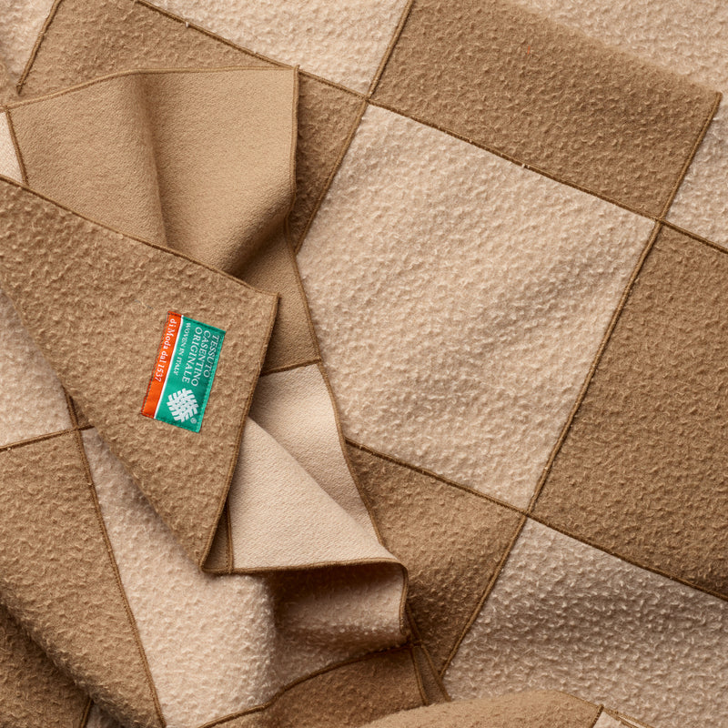 Caramel Small Wool Patchwork Blanket