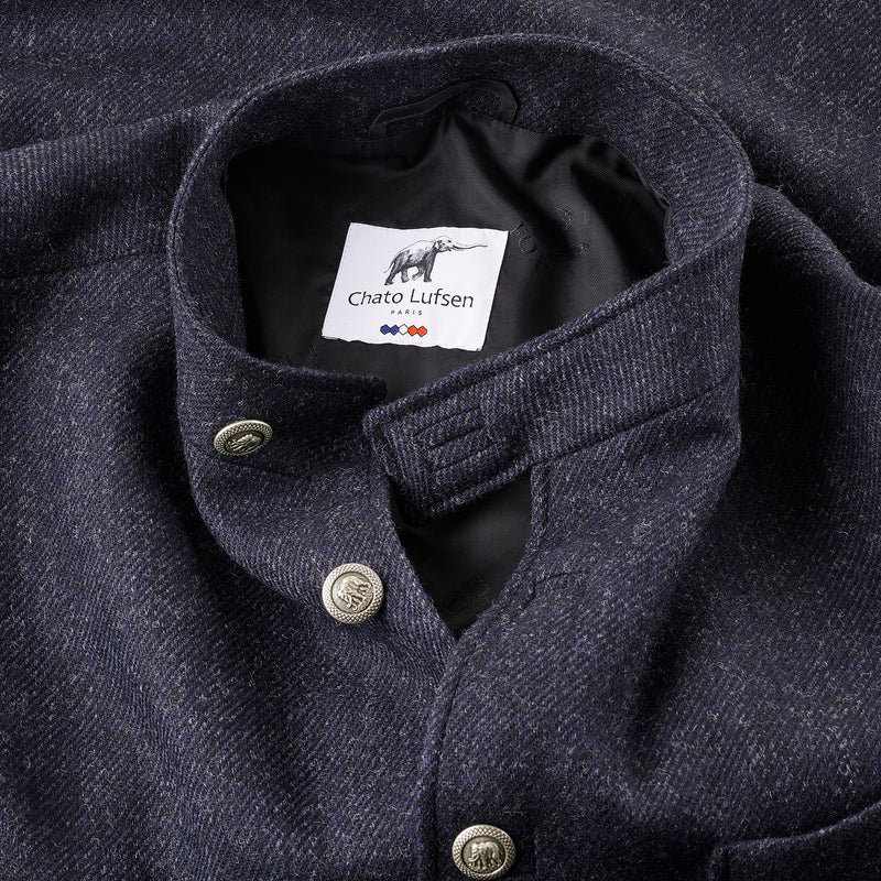 Fox Tweed Twill Char-Navy Borestière Jacket