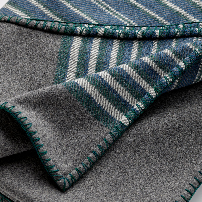 Fox Brothers Exmoor Stripe Blanket in Grey