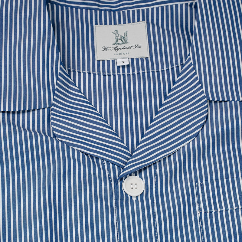 The Merchant Fox Thin Striped Pyjamas in Navy & White