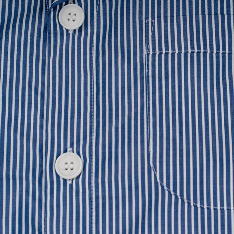 The Merchant Fox Thin Striped Pyjamas in Navy & White