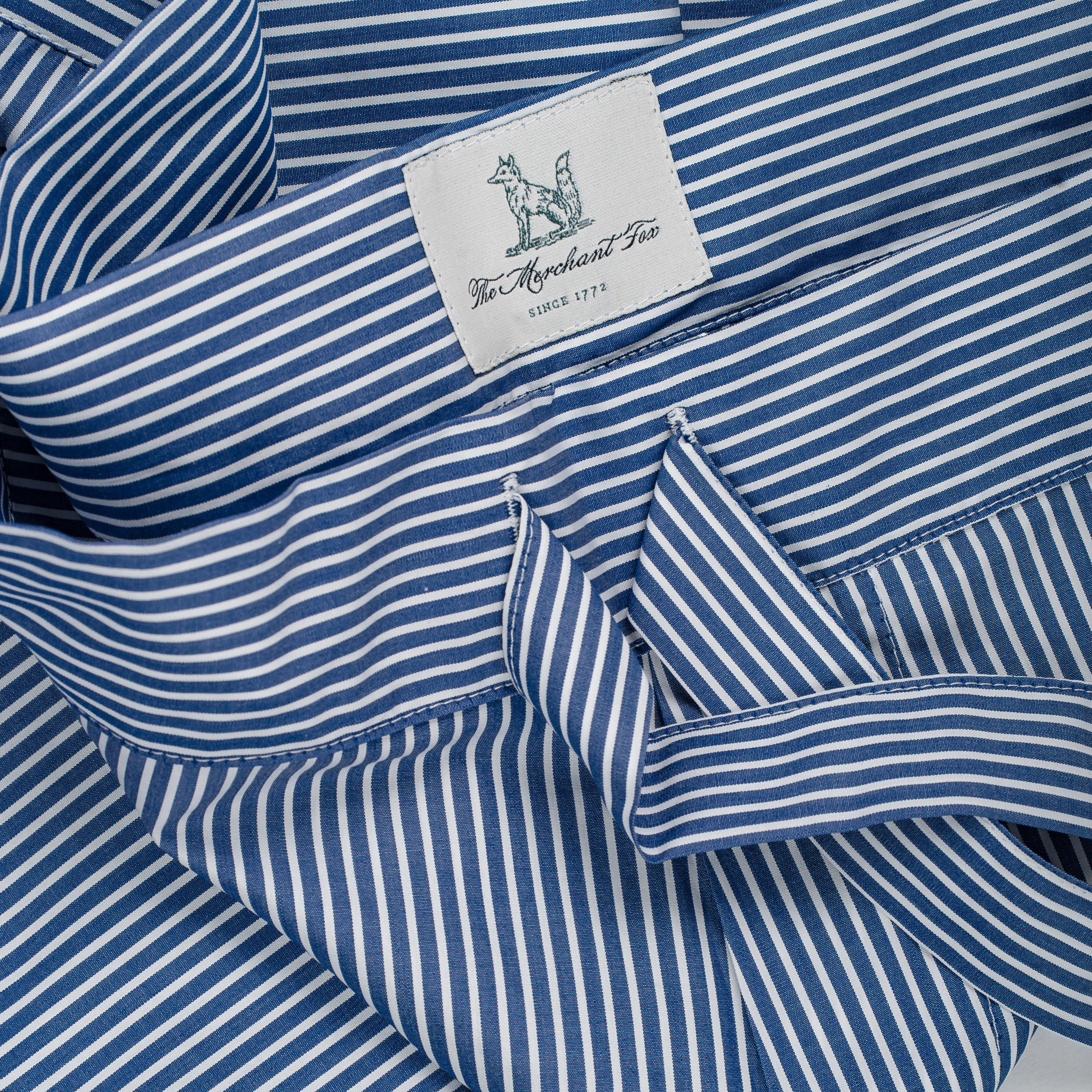 The Merchant Fox Thin Striped Pyjamas in Navy & White