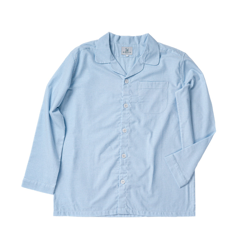 The Merchant Fox Micro Check Pyjamas in Sky Blue