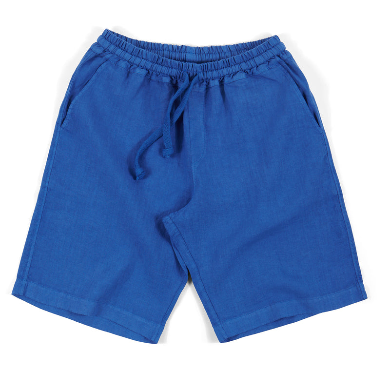 Fedeli Linen Bermuda Shorts in Tropical Blue