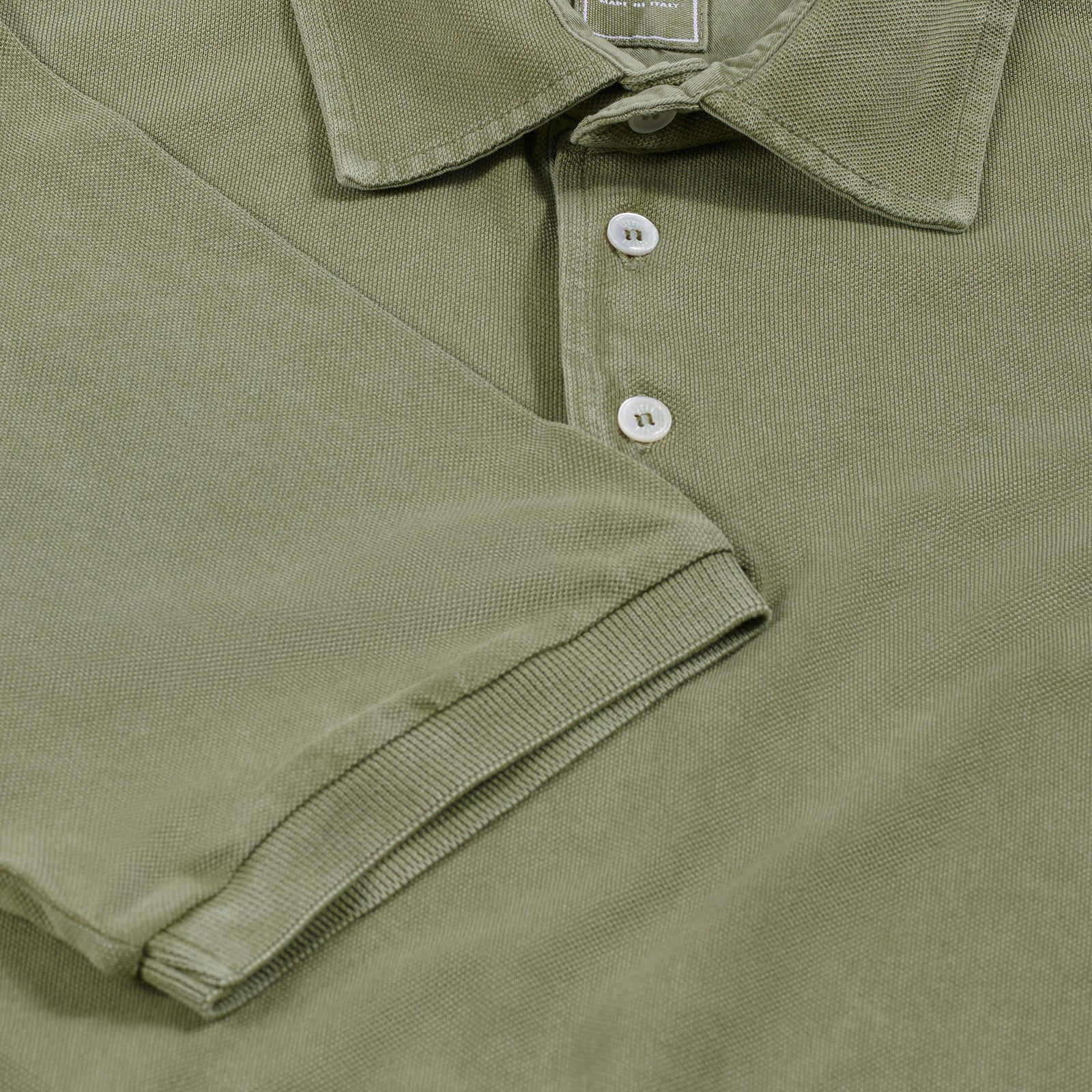 Fedeli Classic Short Sleeve Knitted Piqué Polo Shirt in Olive Green