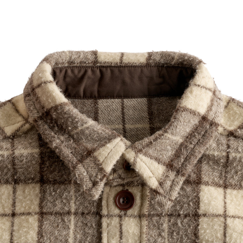 Tuscan Brown Check Casentino Wool Overshirt