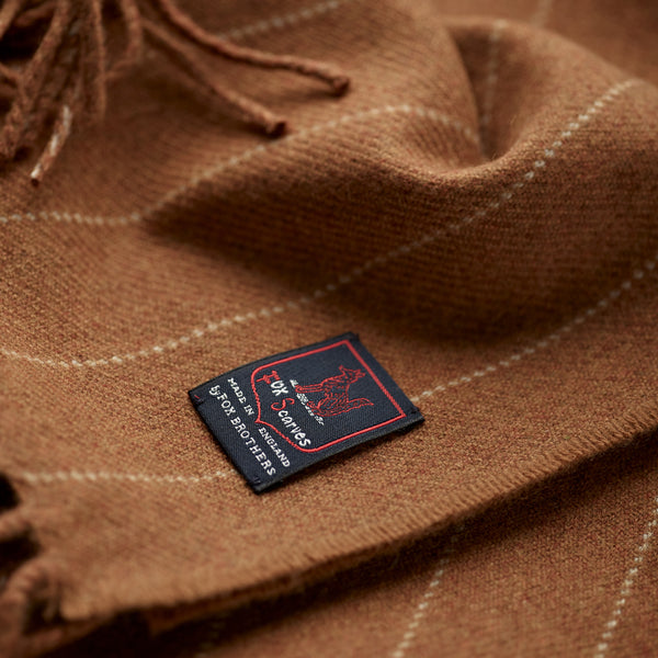 FoxBrothers-Luxury-51%-Cashmere-49%-Merino-Wool-Scarf-Chestnut-Pinstripe.