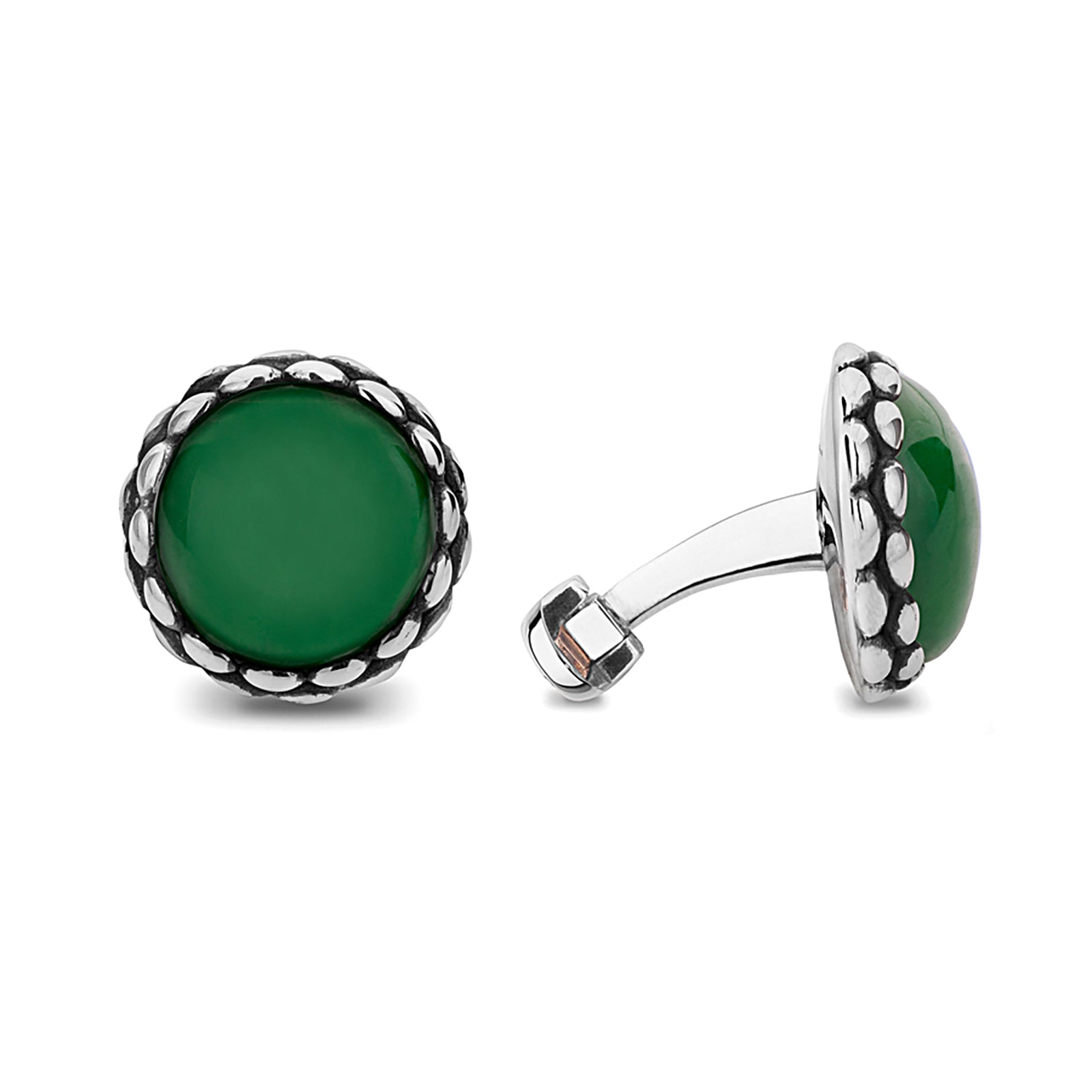 Le Royal Jade Sterling Silver Cufflinks