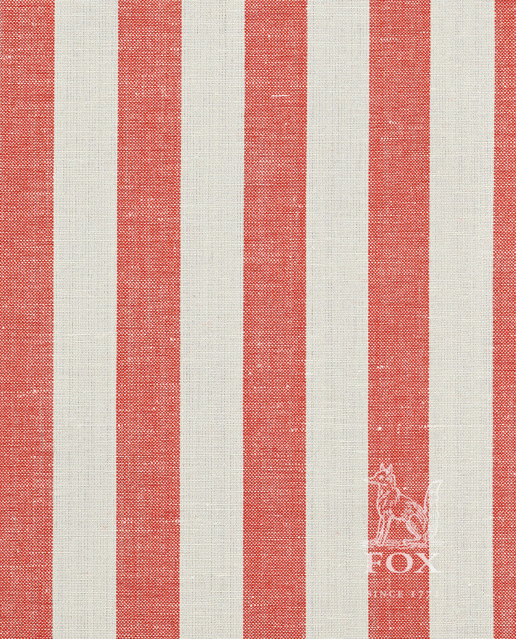 Kingswear Linen Stripe in Red