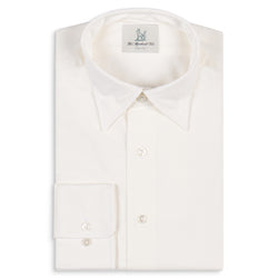 Fox Brushed Cotton Ecru Plain Collar Casual Shirt