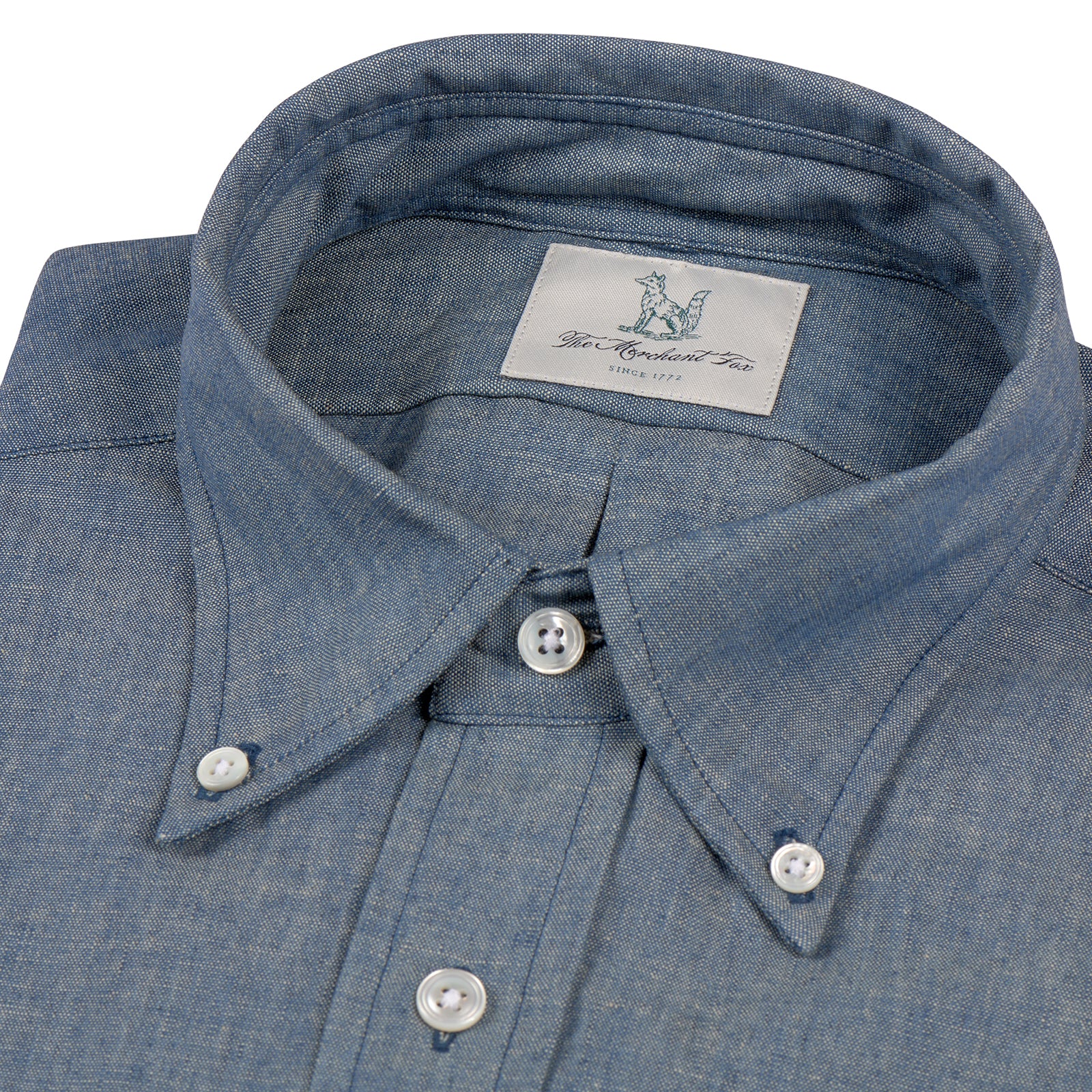 Fox Light Chambray Blue Button-Down Casual Shirt