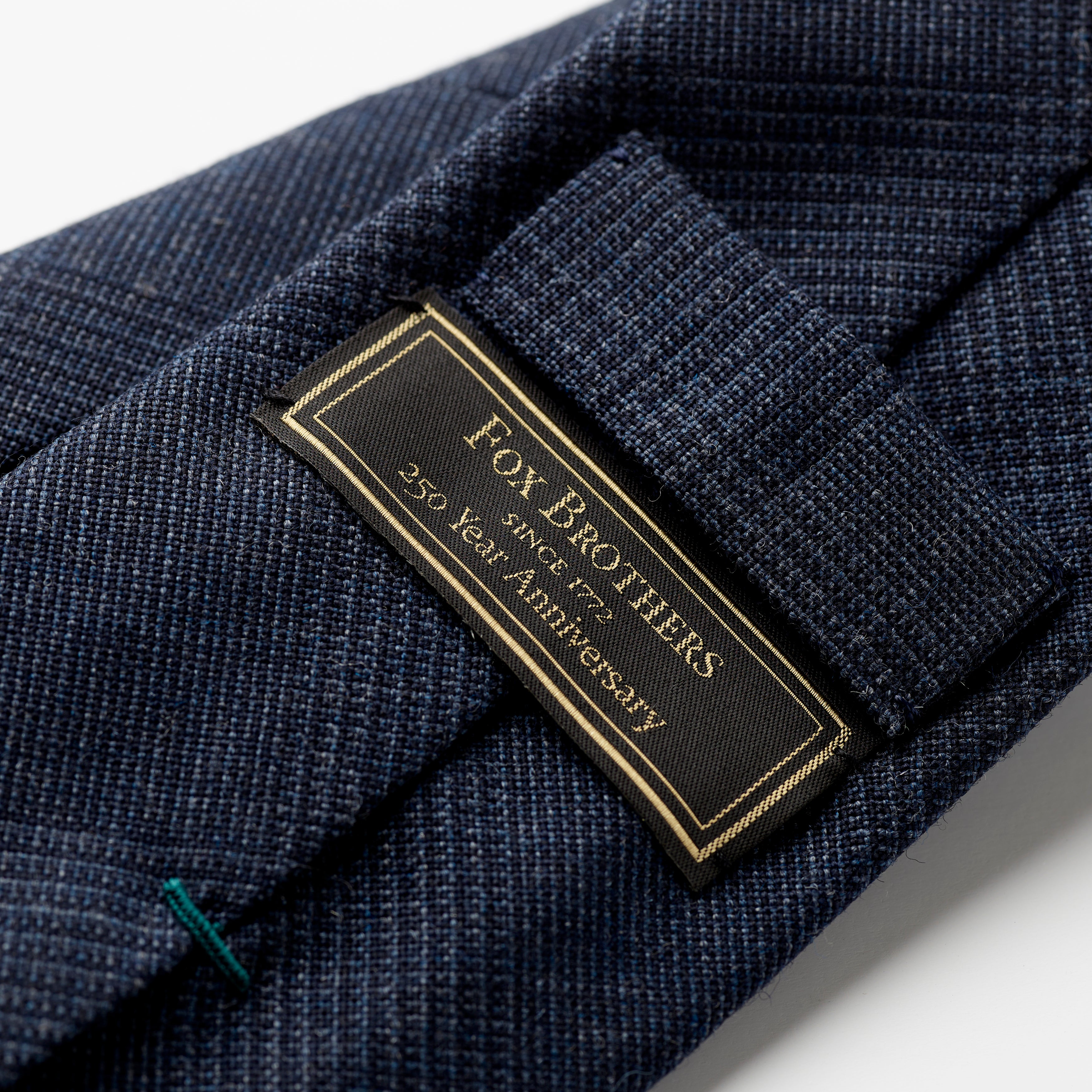 Fox 4 Fold Blue Check Worsted Anniversary Edition Tie
