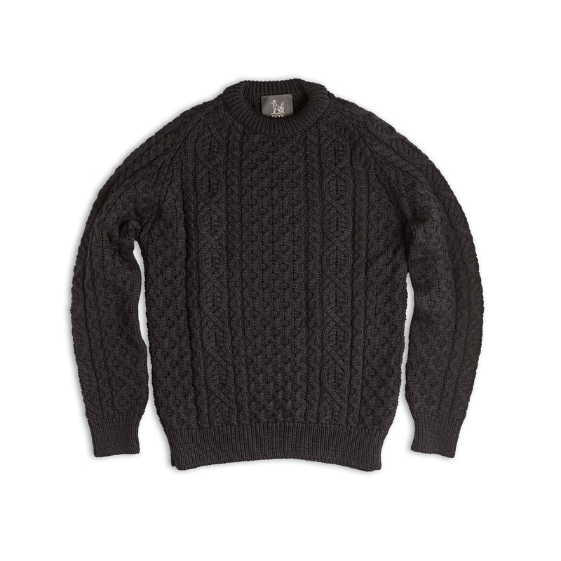 Navy Wool Cable Knit Jumper