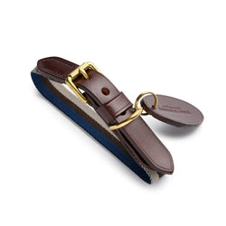 The Bredon Bridle Leather Regimental Blue Dog Collar