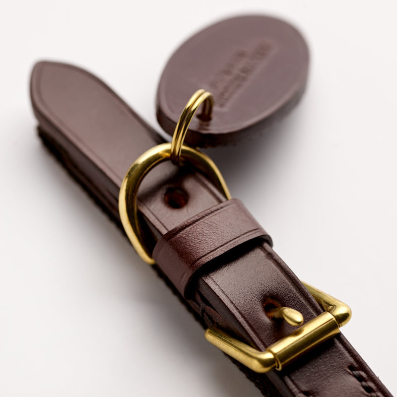 The Bredon Bridle Leather Regimental Blue Dog Collar