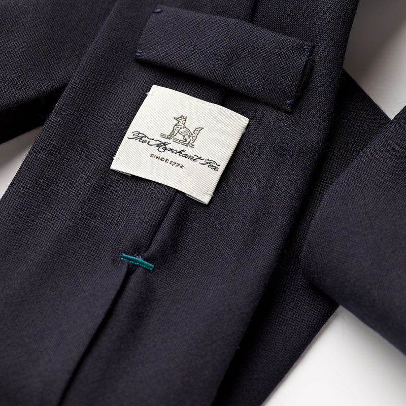 Fox 4 Fold Ink Blue Lightweight Flannel Tie
