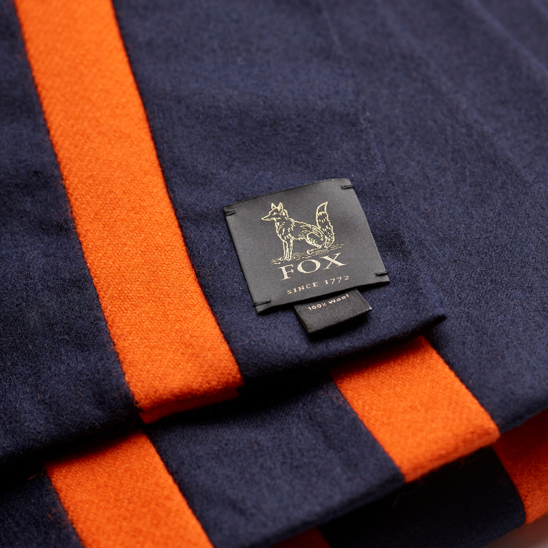 Fox Brothers Navy and Bright Orange College Scarf