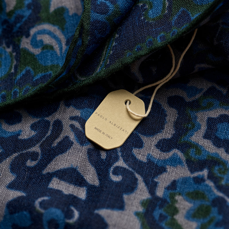 Paolo Albizzati Cerulean Blue & Dark Sea Green Lightweight Scarf